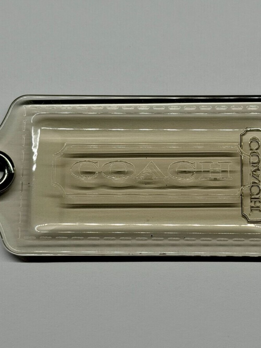 Authentic Vintage Coach Clear Jelly Lucite Hang Tag 3 Inch Bag Charm - Picture 3 of 7